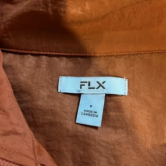 FLX brand rust/orange cropped wind jacket-NWOT Small - Picture 3 of 5